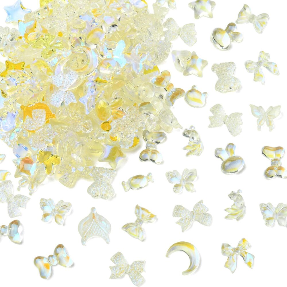 1761 150Pcs Nail Charms for Junk Cases Flatback Resin Charms for Jewelry